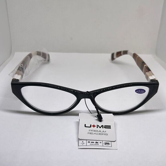 Plaid Cat Eye Women’s Reading Glasses +3.00 - Picture 2 of 3